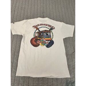 Vintage‎ 90s Graphic Hard Rock Cafe San Francisco T-Shirt Size XL White USA Made